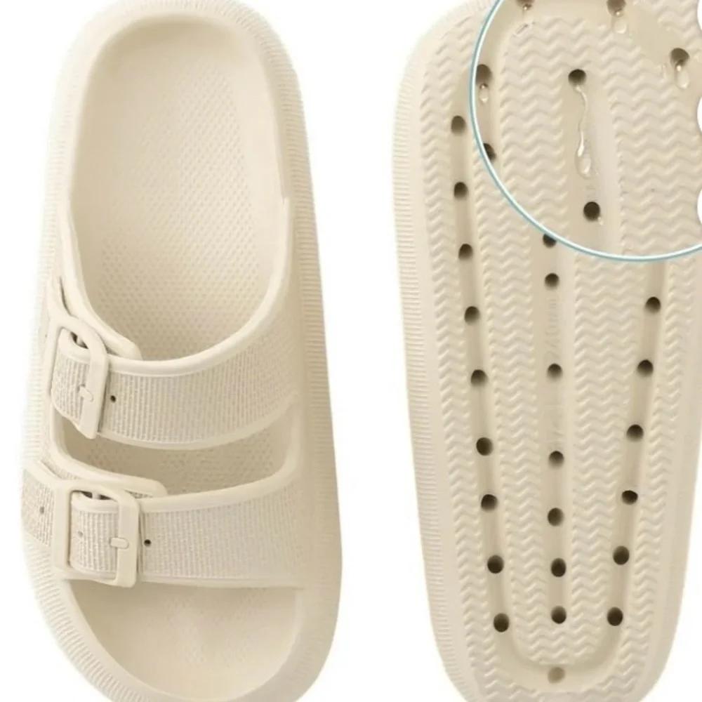 Cloud Slides for Women EVA Sandals Thick Sole Adjustable Buckles Slippers - Picture 6 of 7